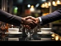 Executives seal deal with handshake