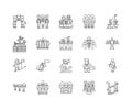 Executors line icons, signs, vector set, outline illustration concept