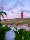 exel lighthouse during sunset Netherlands Dutch Island Texel Royalty Free Stock Photo
