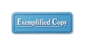 Exemplified copy button text label digital graphic for documents and certificates Royalty Free Stock Photo