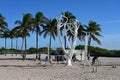 Exercise area on beach on Ocean Drive in Miami Beach, Florida.