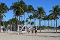 Exercise area on beach on Ocean Drive in Miami Beach, Florida.