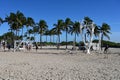 Exercise area on beach on Ocean Drive in Miami Beach, Florida.