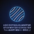 Exercise ball neon light icon