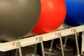 Exercise Balls and Gym Weights Royalty Free Stock Photo
