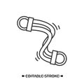 Exercise bands icon. Elastic resistance band for fitness training simple vector illustration