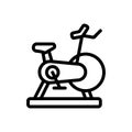 Exercise bike fitness sport tool icon vector outline illustration Royalty Free Stock Photo