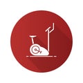 Exercise bike flat design long shadow glyph icon Royalty Free Stock Photo