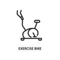 Exercise bike flat line icon. Vector illustration indoor cycling