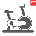 Exercise bike glyph icon Royalty Free Stock Photo
