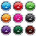 Exercise bike set 9 collection Royalty Free Stock Photo