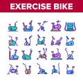 Exercise Bike Sport Collection Icons Set Vector Royalty Free Stock Photo