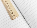 Exercise book and ruler Royalty Free Stock Photo
