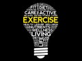EXERCISE bulb word cloud collage Royalty Free Stock Photo