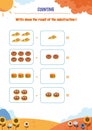 subtraction exercise with foods