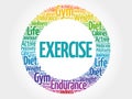 EXERCISE circle stamp word cloud Royalty Free Stock Photo
