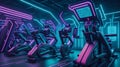 Exercise Equipment in Futuristic Cyberpunk Style Royalty Free Stock Photo