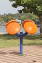 Exercise equipment in public park, concept for healthy