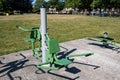 Exercise equipment in a public park Maghull May 2020 Royalty Free Stock Photo
