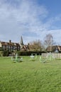 Exercise Equipment on a Village Green