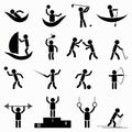 Exercise, fitness, health and gym icons vector illustration Royalty Free Stock Photo