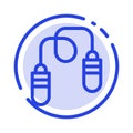Exercise, Fitness, Jump Rope, Jumping Blue Dotted Line Line Icon