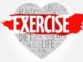 EXERCISE heart word cloud Royalty Free Stock Photo