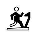 Black solid icon for Exercise, gym and fitness