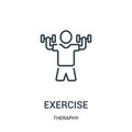 exercise icon vector from theraphy collection. Thin line exercise outline icon vector illustration