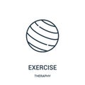 exercise icon vector from theraphy collection. Thin line exercise outline icon vector illustration