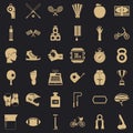 Exercise icons set, simple style Royalty Free Stock Photo
