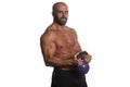 Exercise With Kettle Bell Over White Background