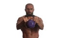Exercise With Kettle Bell Over White Background