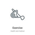 Exercise outline vector icon. Thin line black exercise icon, flat vector simple element illustration from editable health concept Royalty Free Stock Photo