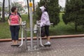 Exercise in public park