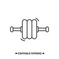 Exercise roller icon. Abdominal body training and gymnastics equipment simple vector illustration