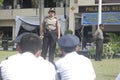 Exercise Safety Unit Officers Police Headquarters Building in Surakarta