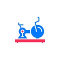 Exercise, Stationary Bike icon vector, filled flat sign, solid colorful pictogram isolated on white. Royalty Free Stock Photo