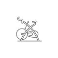 Exercise, Stationary Bike vector icon symbol tools isolated on white background