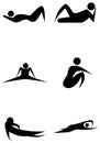 Exercise Stick Figure Set Royalty Free Stock Photo