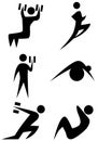 Exercise Stick Figure Set Royalty Free Stock Photo