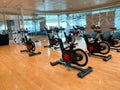 The exercise studio on the Royal Caribbean Cruise Ship Mariner of the Seas Royalty Free Stock Photo