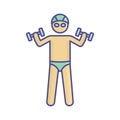 Exercise during swimming Fill Vector icon which can easily modify or edit Royalty Free Stock Photo