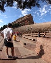 Exerciser resting at Red Rocks Amphitheater Royalty Free Stock Photo