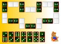 Exercises for children - needs to solve examples and draw the remaining dominoes at the correct places to close the circuit.