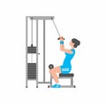 Woman doing heavy weight exercise for back Royalty Free Stock Photo