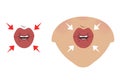 Exercises for the expression muscles around the lips and mouth. Relaxation and workout of muscles, Illustration