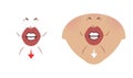 Exercises for the expression muscles around the lips and mouth. Relaxation and workout of muscles, Illustration