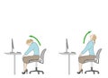 Exercises for the neck and head. computer syndrome. vector illustration Royalty Free Stock Photo