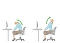 Exercises for the neck and head. computer syndrome. vector illustration